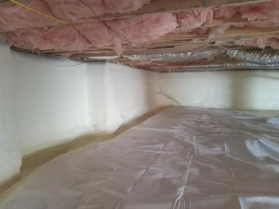 Crawl space encapsulation with closed-cell spray foam for Attic Insulation in Mattoon