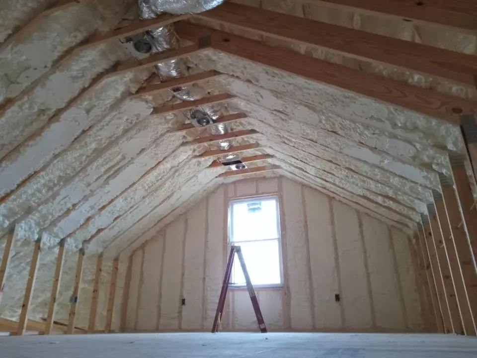 Spray foam roofing application for Crawl Space Insulation project in Mattoon